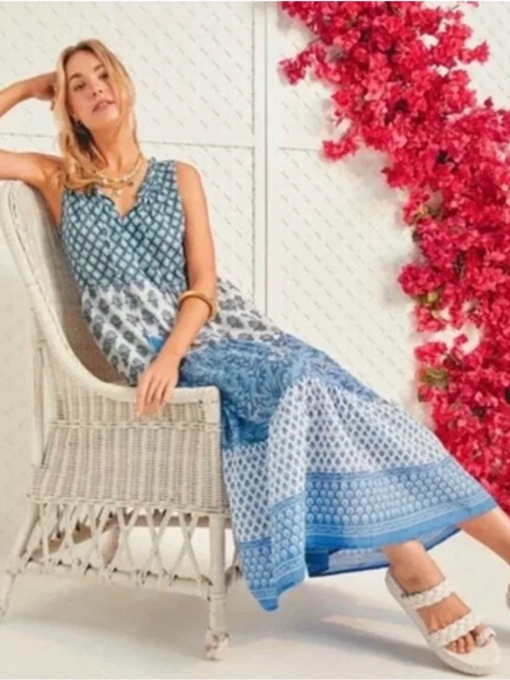 TuckerNuck Paloma Tired Mixed Floral Print Swing Dress - Picture 9 of 9